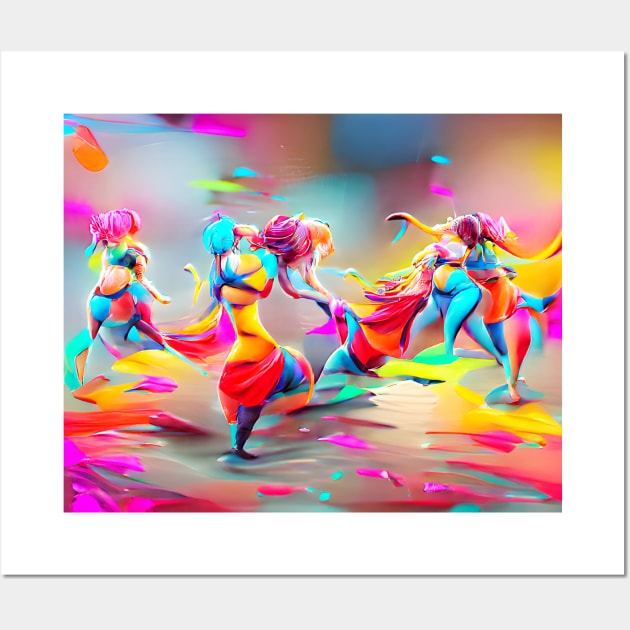 Girls dancing Colorful Art Wall Art by Designso